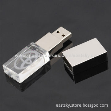 Crystal USB flash drive, attractive and elegant crystal design, with 64MB to 32GB capacity